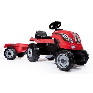 Smoby Tractor Farmer Xl Rojo Con Remolque Color Rojo