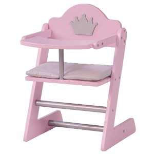 Trona De Muñecas Roba Mobiliario De La Coleccion 'princess Sophie' Trona Para Muñecas Accesorio Para Muñecas Acabado Rosa/plata Con Corona.