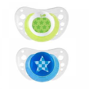 Chicco Physio Air Chupete Silicona 2 Piezas Azul Verde 6-16m