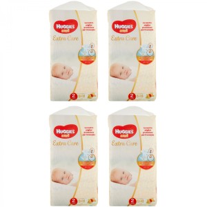 Kit de pañales Huggies Extra Care Mis. 2 3-6 Kg 4 Paquetes de 40 pzs