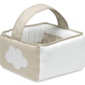 Pirulos 51013010 - Cesta Botellero Diseño Osito Star Color Blanco Y Lino