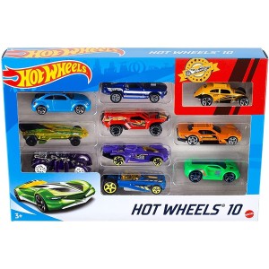 Mattel -0 Hot Wheels Juego De 10 Coches Surtido:modelos Y Colores Aleatorios