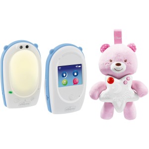 Vigilabebés y Peluche Luminoso Chicco Buenas Noches Amigos Rosa