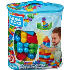 Mega Brands First Builders De 60 Piezas Con Bolsa Ecológica Azul