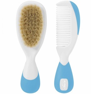 Chicco - Cepillo Y Peine De Pelo Natural Color Azul