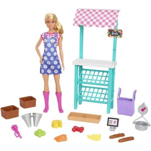 Playset Muñeca Barbie Mercado de frutas y verduras