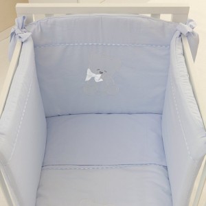 Juego de edredón de cama extraíble Nanan Coccolo 4 piezas azul claro