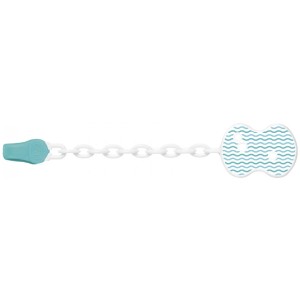 Clip Chicco Con Cadena Ondas Azules