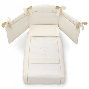 Juego de edredón Erbesi Hearts Ivory