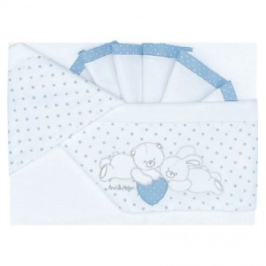 Juego de Sábanas Andy & Helen para Maxi Cradle Bordado D43 3 pzs Cielo