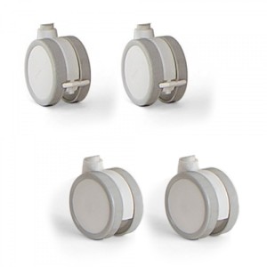 Ruote per Lettino Pali Bianco complete di perni