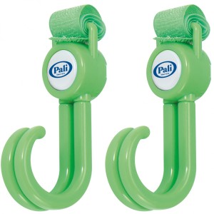 Ganchos universales para portabolsas para cochecitos verdes