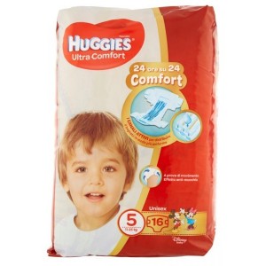 Pañales Huggies Ultra Comfort 11-25 Kg Talla 5 (16pzs)