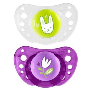 Chicco Physio Air Chupete de silicona 2 piezas Morado Verde 16-36m