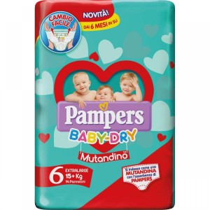 Pampers Baby Dry Pañales 15+ Kg Ropa interior Talla 6 (14pcs)