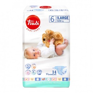 Trudi Dry Fit Pañales 15-30 Kg Talla 6 ExtraLarge (14ud)