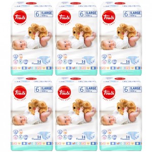 Trudi Dry Fit Pañal Kit 15-30 Kg Talla 6 Extragrande 6 Paquetes de 14 uds.