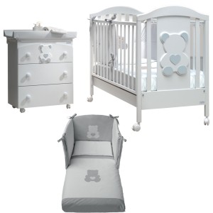 Conjunto de osito de peluche blanco gris de Baby Fashion