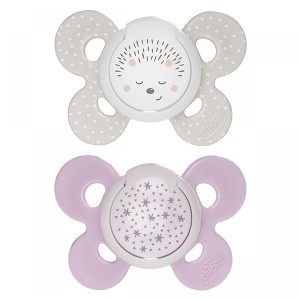 Chicco Physio Comfort Night Chupete Silicona 2pcs Beige Lila 16-36m
