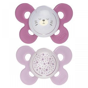 Chicco Physio Comfort Night Chupete Silicona 2pcs Rosa Lila 16-36m