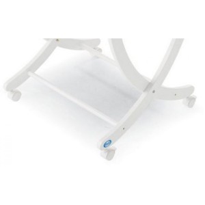 Juego de 4 postes de ruedas para soporte de canasta infantil blanco + herrajes